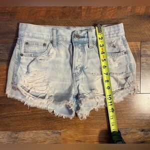 Distressed Light Wash American Eagle Denim Shorts